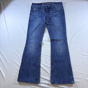 American Eagle Hipster Flare Jeans Blue Medium Wash Y2K VTG Low Rise 8 Regular